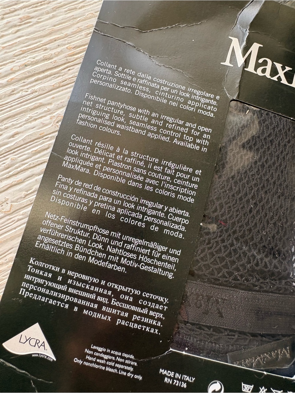 NWT Max Mara Black Fishnet Tights Size M/L Made in Italy - Picture 5 of 13